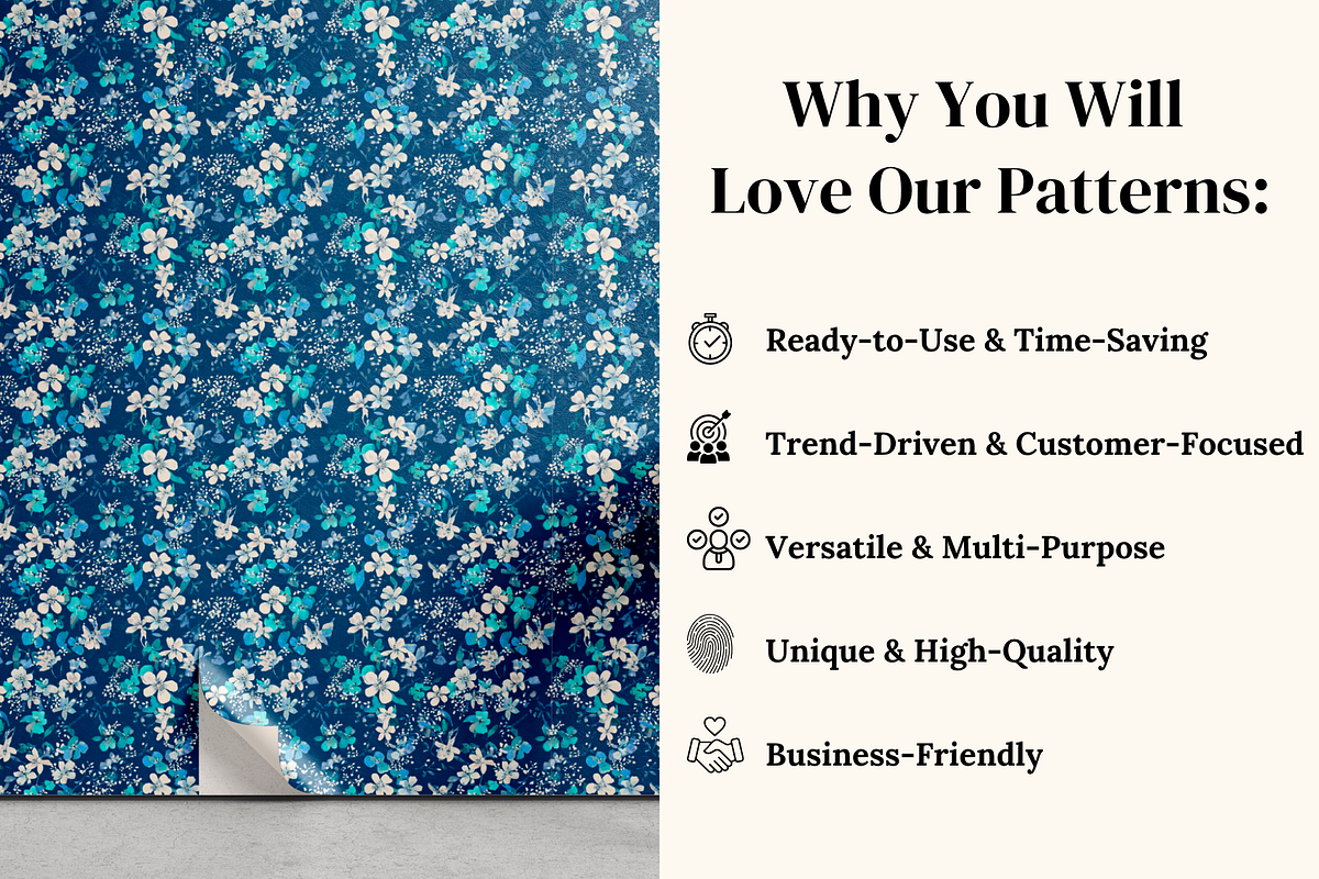 Chinoiserie Blue Floral Patterns, a Pattern Graphic by Ninterints (Photo 4 of 18)