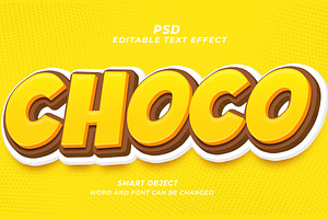 Choco PSD 3d Editable Text Effect