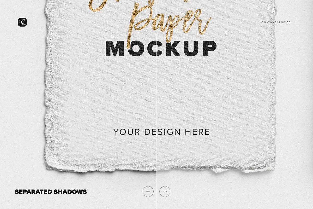 Handmade Paper Deckle Edge Card Set, a Mockup by Custom Scene (Photo 8 of 9)