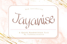 Jayanise - Quick Handwritten Font