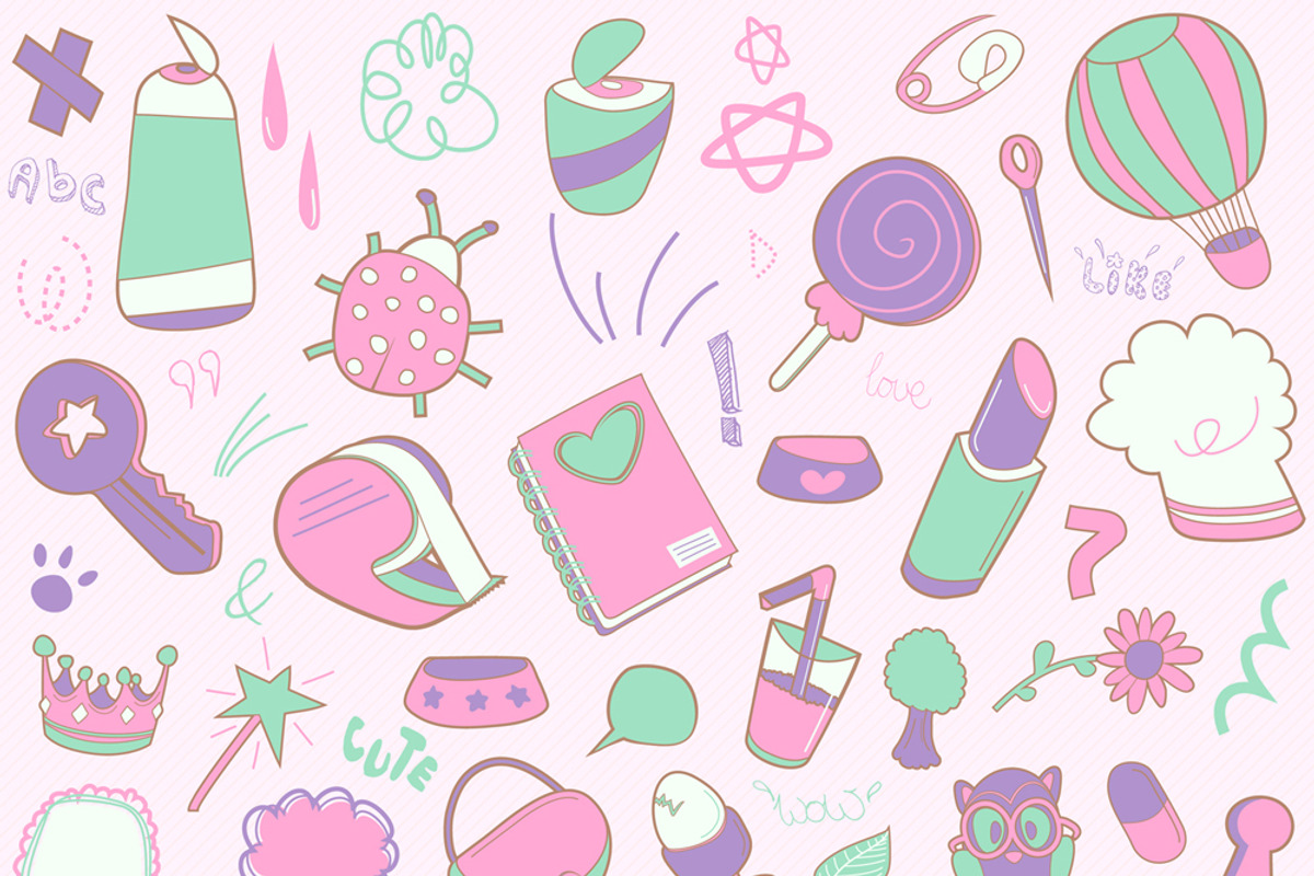 cute doodle clip art pack preview 4