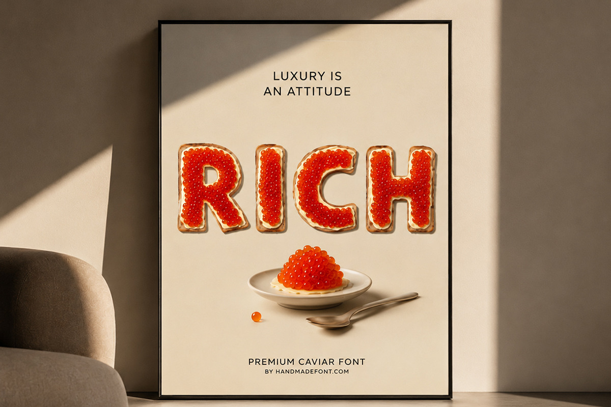Premium Caviar Font, a Sans Serif Font by Handmadefont (Photo 9 of 14)