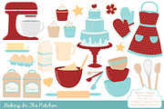 Retro Baking Clipart & Vectors, an Illustration by Amanda Ilkov (Thumbnail 1 of 4)