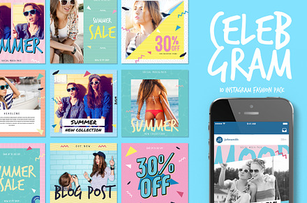 Celebgram_Instagram Fashion Pack, a Social Media Template by Guuver