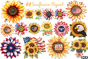 Sunflower 4th of July Clipart, an Illustration by DreamCafeArt (Thumbnail 1 of 7)