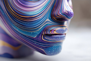 Colorful abstract sculpture captures intricate swirls of paint in a close-up vi, a Person Photo by AlyaAnd