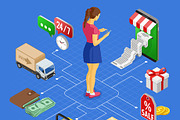 Online Internet Shopping Isometric, a Finance Illustration by TAlex (Thumbnail 2 of 6)