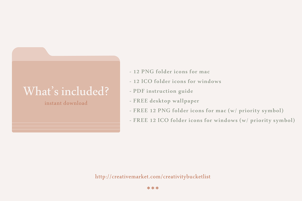 Muted / Neutral Desktop Folder Icons, an Icon by Creativity Bucketlist (Photo 2 of 3)