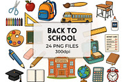 Back to School Clipart Education PNG, an Education Illustration by QM_ART (Thumbnail 1 of 7)