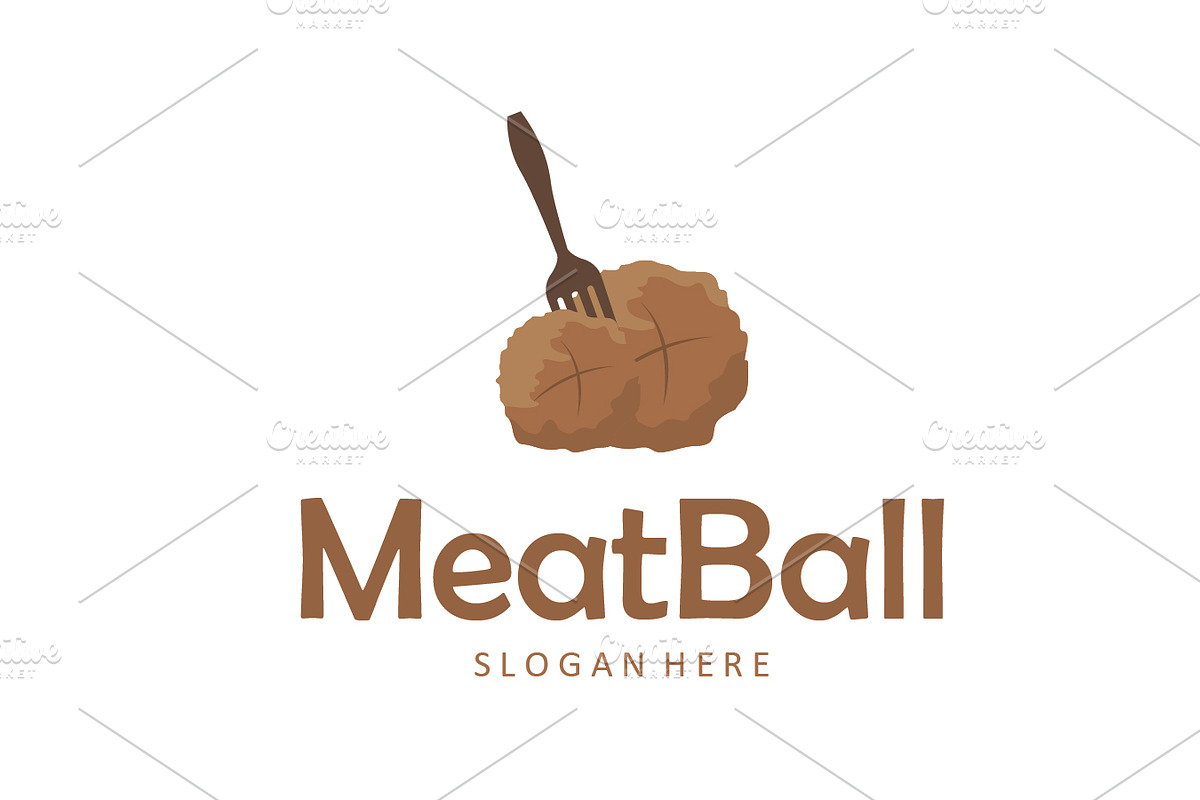 Fast food meatball logo simple, a Branding & Logo Template by Maylianaw28