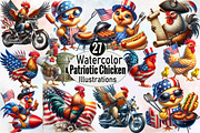 Patriotic Chicken 4th of July  Subl, an Illustration by SVGArt (Thumbnail 1 of 7)