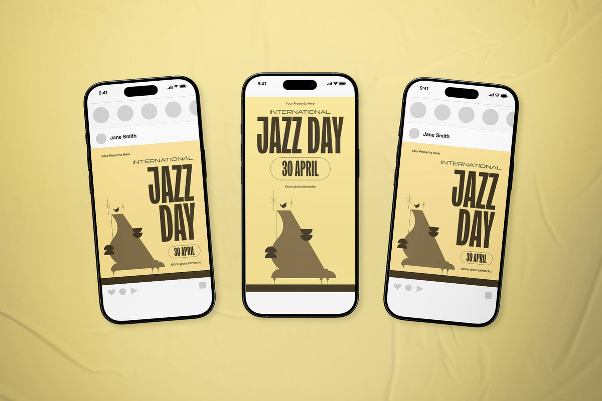 Vintage International Jazz Day Flyer, a Flyer Template by The Good Store (Photo 2 of 2)