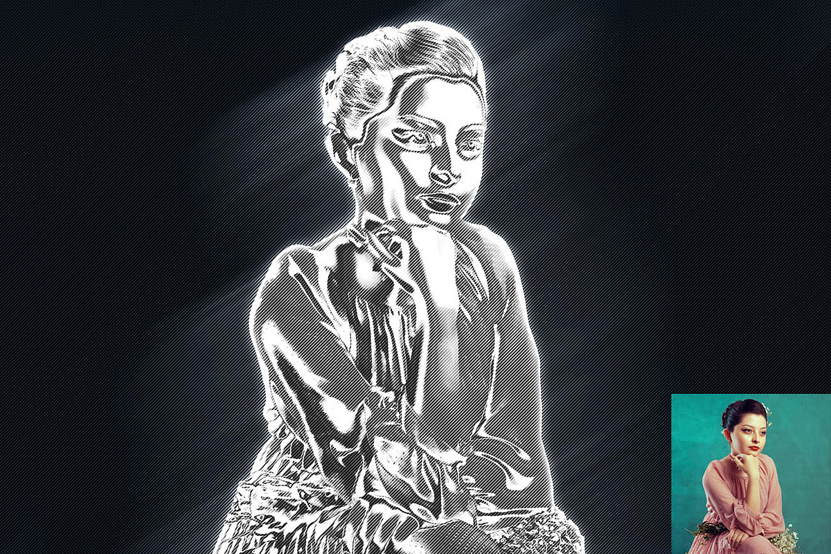 Chrome Metal Effect fx Photoshop Act, an Action Add-On by Studio Retouch (Photo 7 of 17)