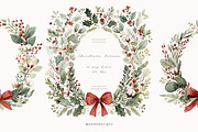 Watercolor Christmas Frames, a Seasonal Illustration by PeDe Designs (Thumbnail 1 of 7)