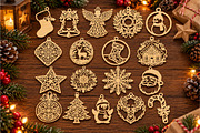 18 Christmas Earrings Laser Cut, an Object Graphic by DreamCafeArt (Thumbnail 2 of 7)