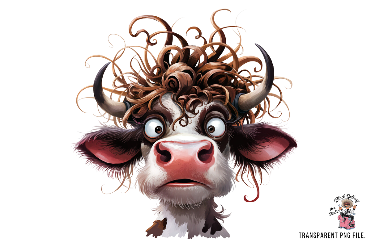 Comics Cow Clipart Bundle, a Graphic by Clipart Bloom (Photo 3 of 12)