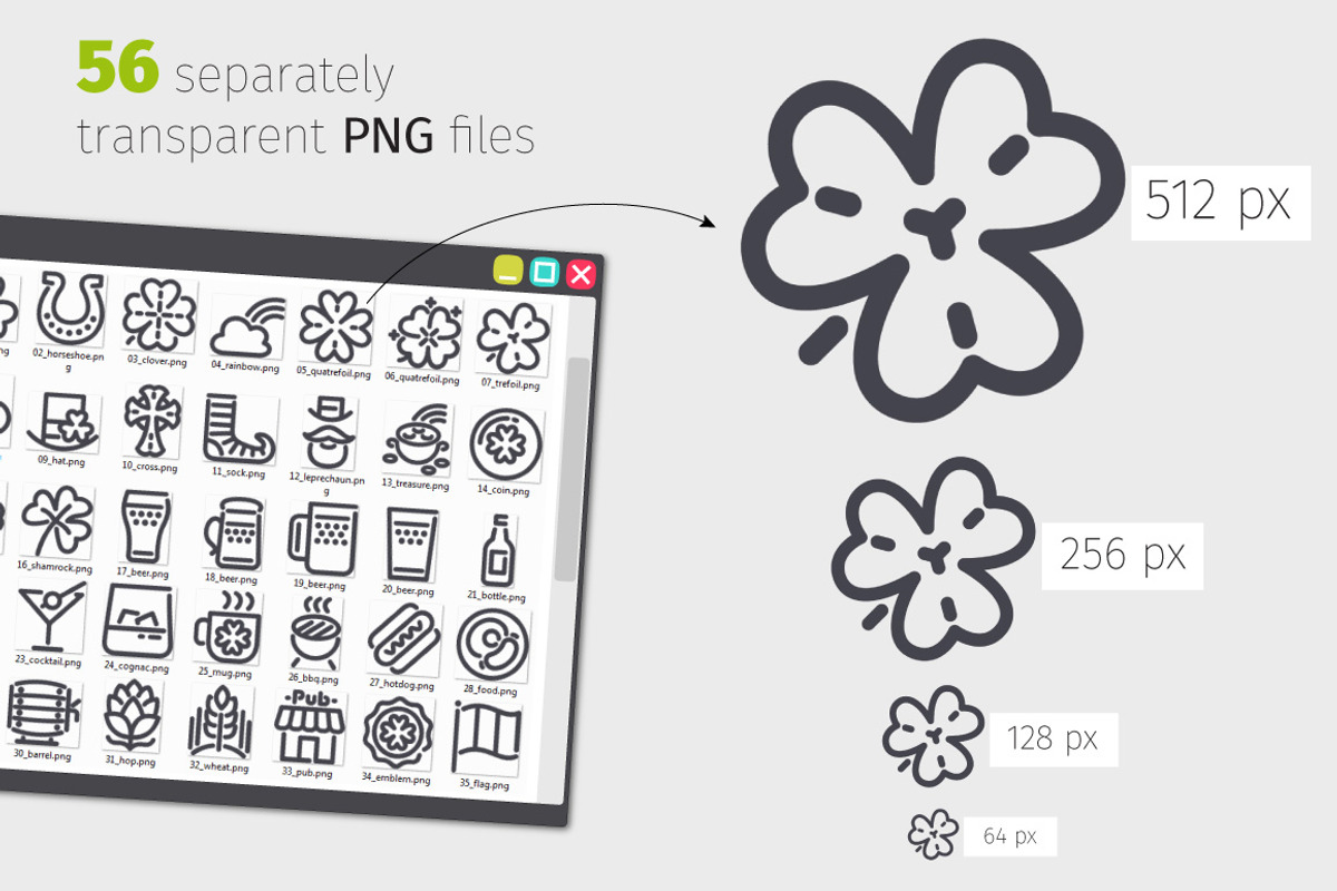 St. Patrick's Line Icons Set, an Outline Icon by Voysla's Shop (Photo 3 of 4)