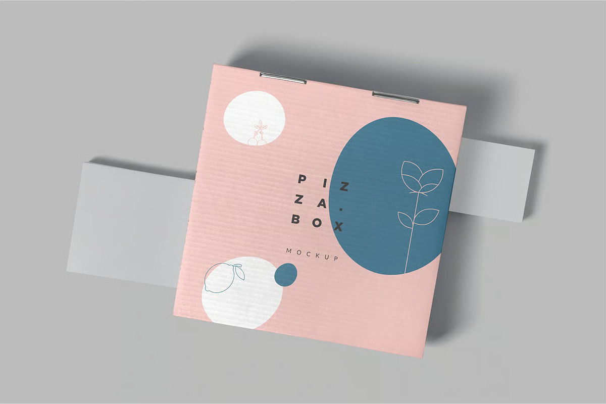 Pizza Box Mockup -Fast Food Pack, a Packaging Mockup by megostudi0 (Photo 6 of 7)