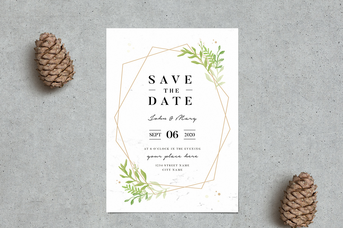 Geometric Wedding Invitation Suite, an Invitation Template by Vynetta (Photo 3 of 8)