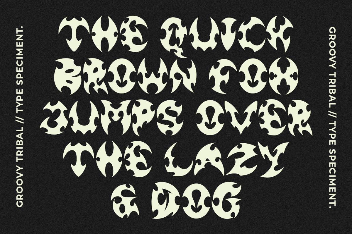 GF Tribal Brutal Display Font, a Font by GroovyFontCo (Photo 2 of 7)