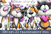 Watercolor Valentine cat and Dog, an Illustration by Designworld (Thumbnail 1 of 6)
