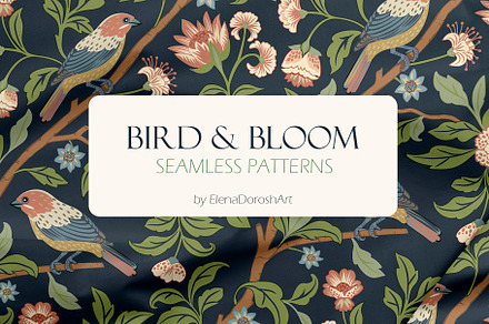 Bird and Bloom Patterns Collection, a Pattern Graphic by Elena Dorosh