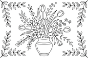 Floral  Bouquet Coloring Book, a Graphic by balal (Thumbnail 3 of 11)