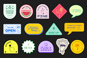 COOL Y2K STICKERS VECTOR SET, a Decorative Illustration by craftlove (Thumbnail 5 of 12)