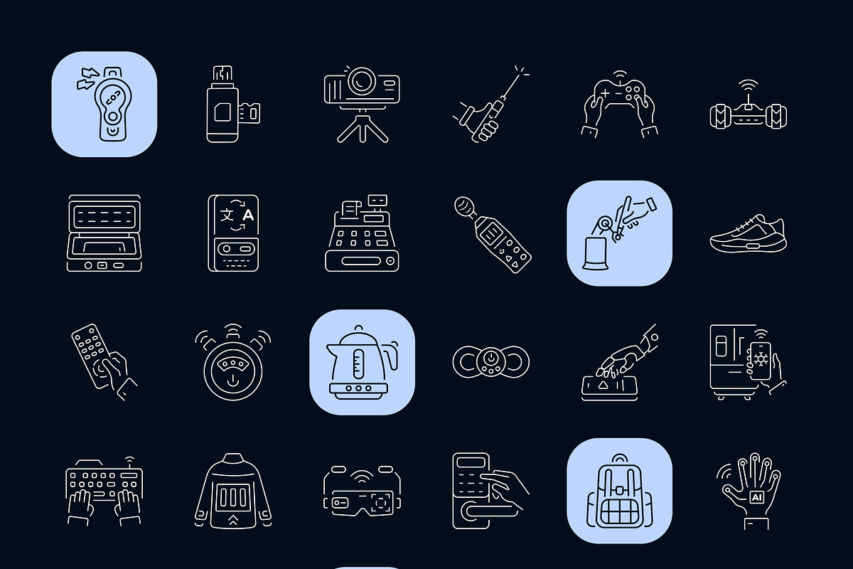 Tech Gadget Icon Set, an Outline Icon by Prosymbols (Photo 8 of 8)