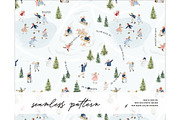 winter fun activities pattern, a Pattern Graphic by Milatoo (Thumbnail 1 of 3)