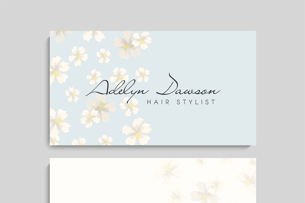 Flower business cards template, a Business Card Template by Doodle_flower