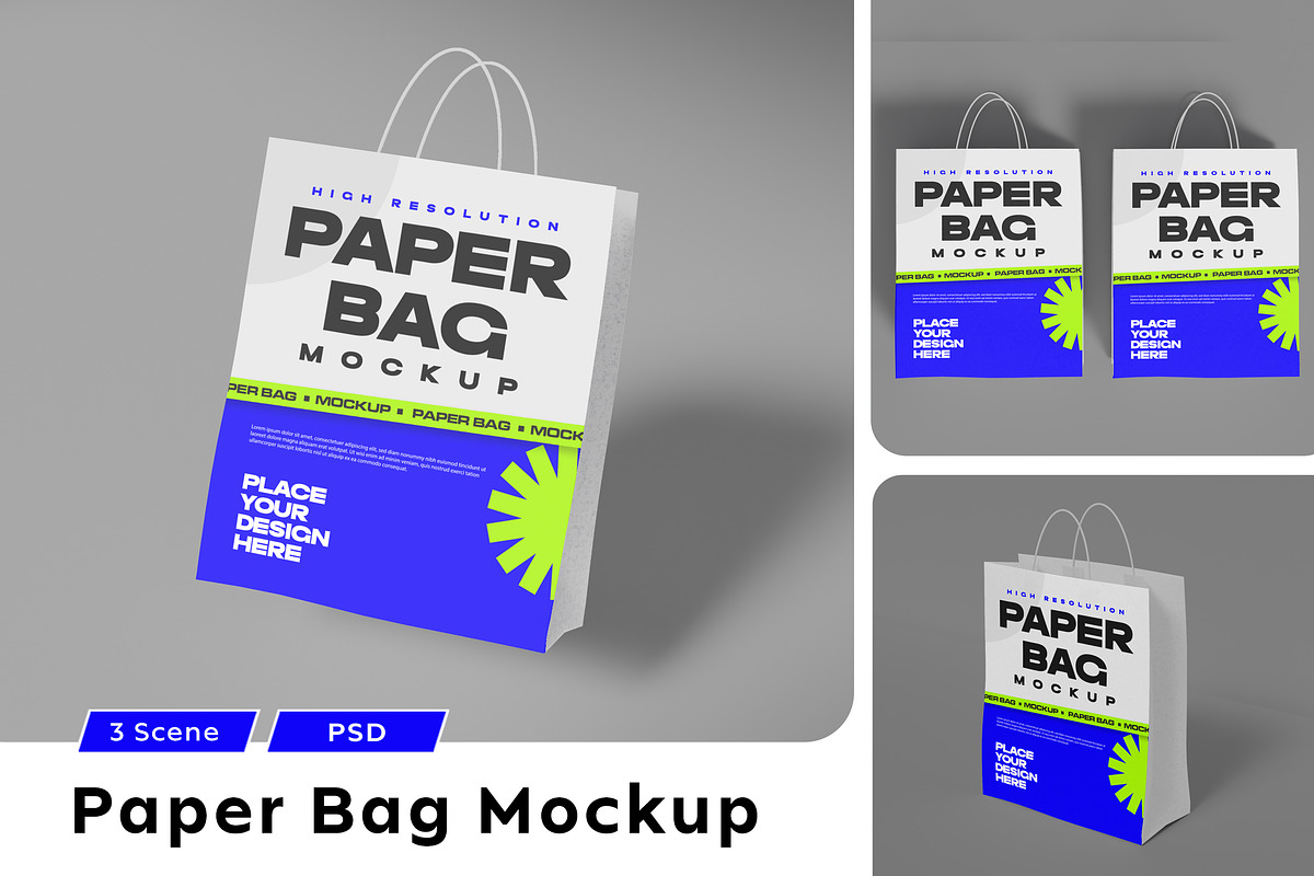 Paper Bag Mockup, a Product Mockup by Mockupnine (Photo 1 of 7)