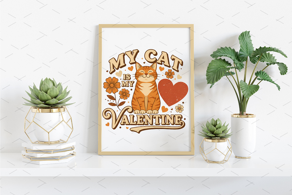 My Cat Is My Valentine Sweatshirt PN, a Graphic by Libby Wishes (Photo 7 of 7)