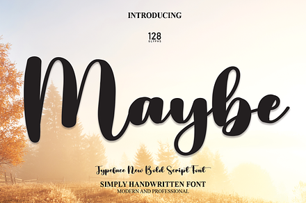 Maybe | Script Font, a Script Font by Scratchones