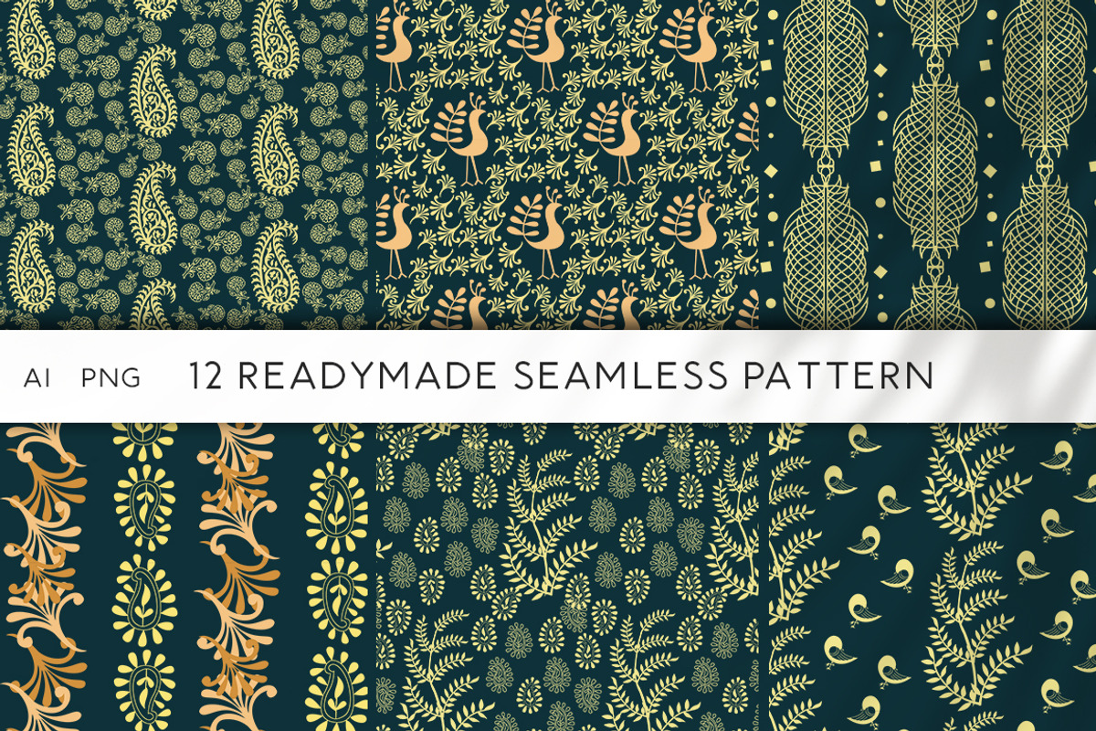 Vintage Golden Stamp Patterns, a Pattern Graphic by Design Unique (Photo 12 of 12)