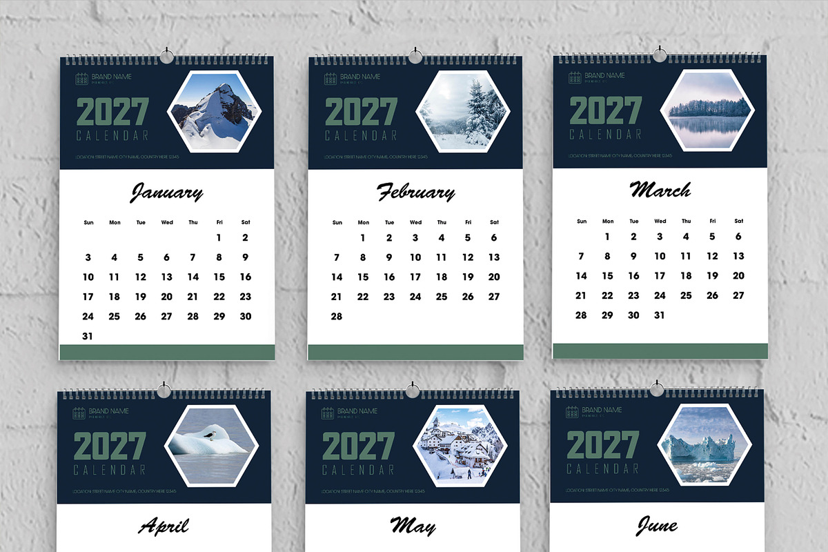 2027 Wall Calendar Template, a Flyer Template by MightyDesign (Photo 2 of 8)