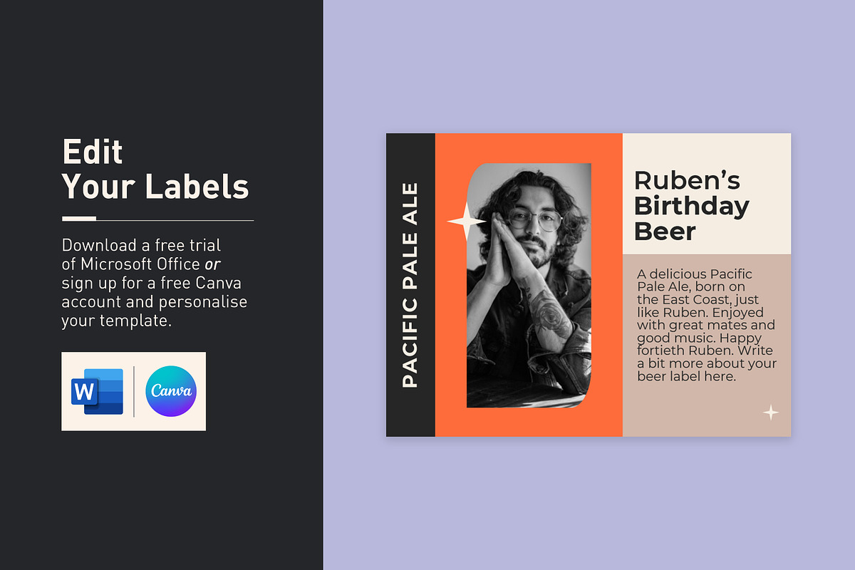 Ruben Bottle Label Template, an Invitation Template by Mountain Folk Creative (Photo 3 of 5)