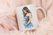 Pregnant Woman Watercolor Clipart, an Illustration by RobertsArt (Thumbnail 7 of 7)