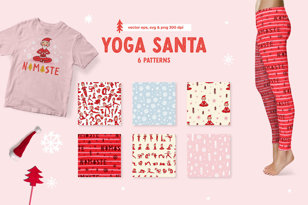 Yoga Santa - Elements&Patterns, an Object Graphic by Apolinarias Art (Photo 5 of 10)