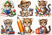 Baby Leopards Back to School Clipart, an Animal Illustration by DreamCafeArt (Thumbnail 2 of 5)
