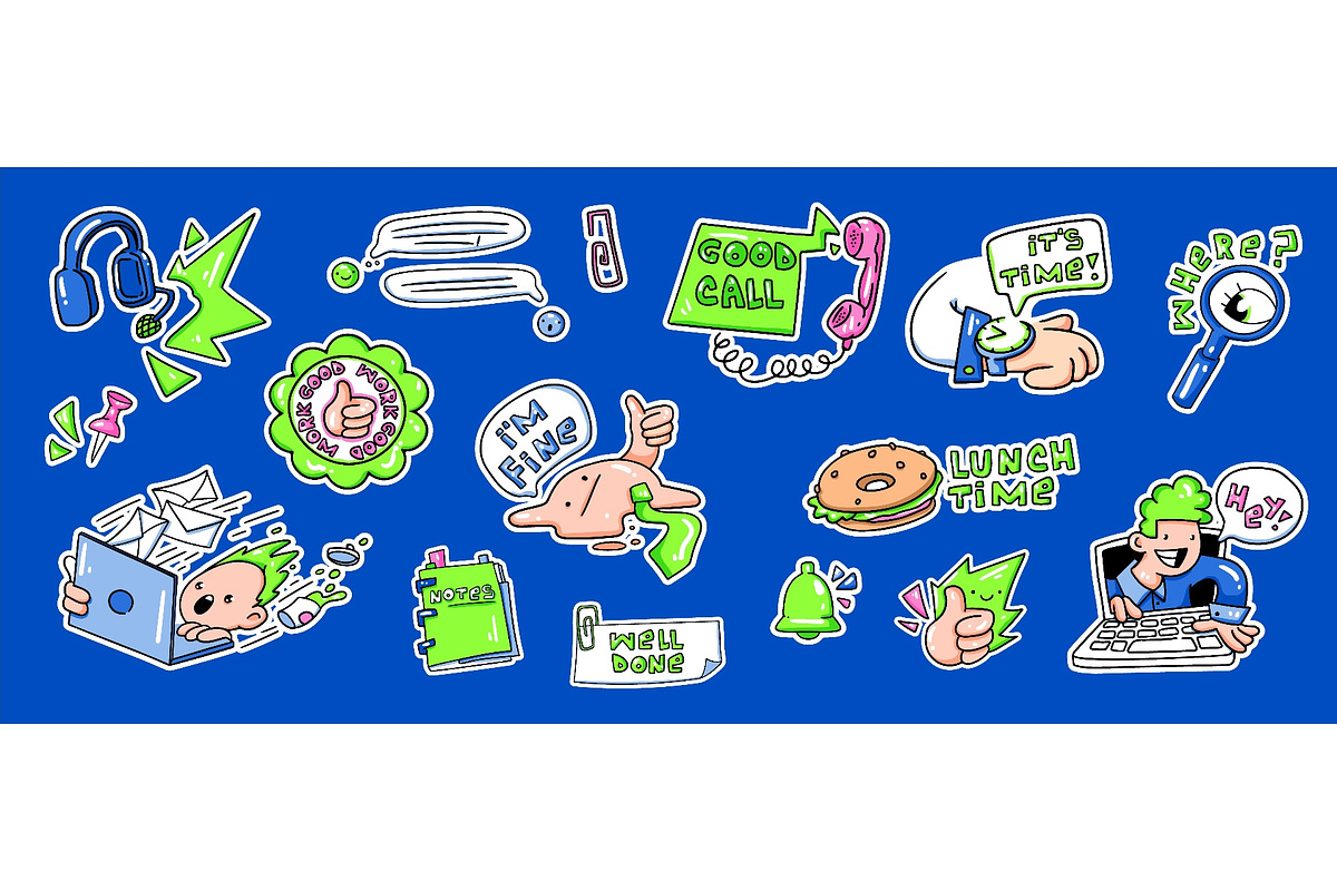 Office productivity and work sticker, an Object Illustration by art PVP - market (Photo 1 of 3)