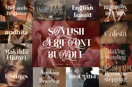 Wow!!! New Stylish Serif Font Bundle, a Serif Font by Graphicxell