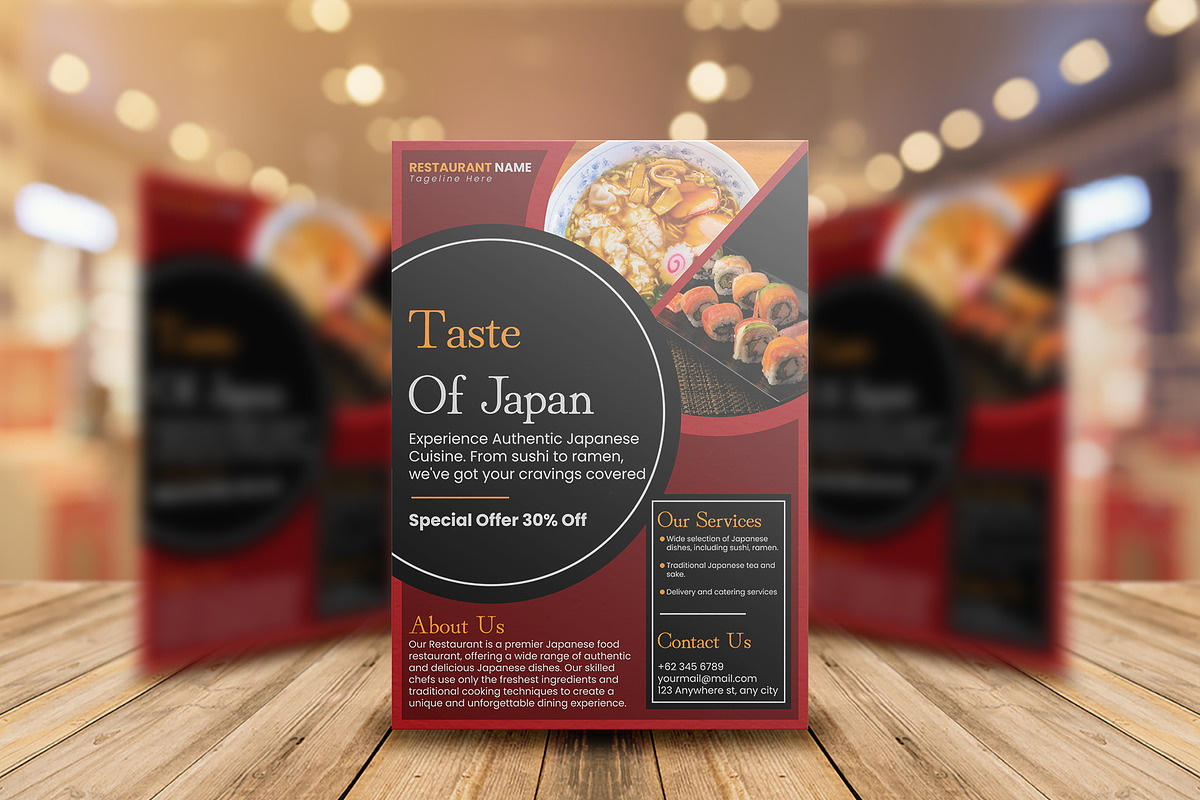 Japanese Food Flyer Template, a Flyer Template by Artnivora.Std
