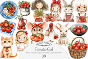 Tomato Girl Clipart, an Illustration by Design Market (Thumbnail 1 of 4)