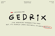 Gedrix - Mediocre Handwritten Font, a Handwritten Font by SemutHitam Creative (Thumbnail 1 of 9)