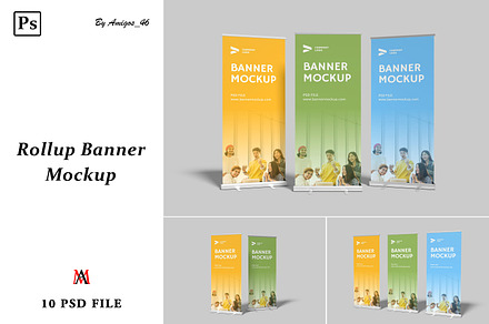 Rollup Banner Mockup, a Poster Template by Amigos__46