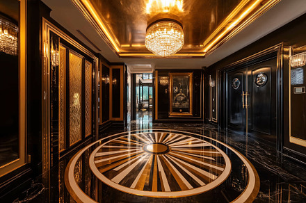 A luxurious Hollywood Glam interior design style interior hallway featuring a s, an Arts & Entertainment Photo by Textures & Backgrounds