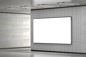 Billboard Banner mock up in subway