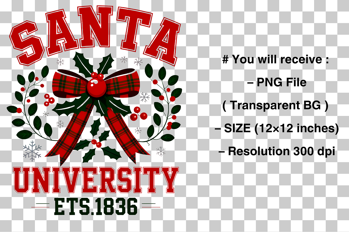 Santa University PNG, Christmas PNG, a Graphic by Clipart Bloom (Photo 2 of 2)
