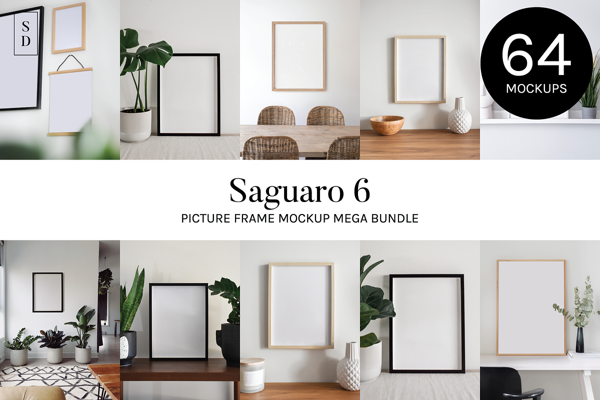 Picture Frame Mockup Mega Bundle 6, a Household Mockup by Saguaro Digital (Photo 1 of 20)